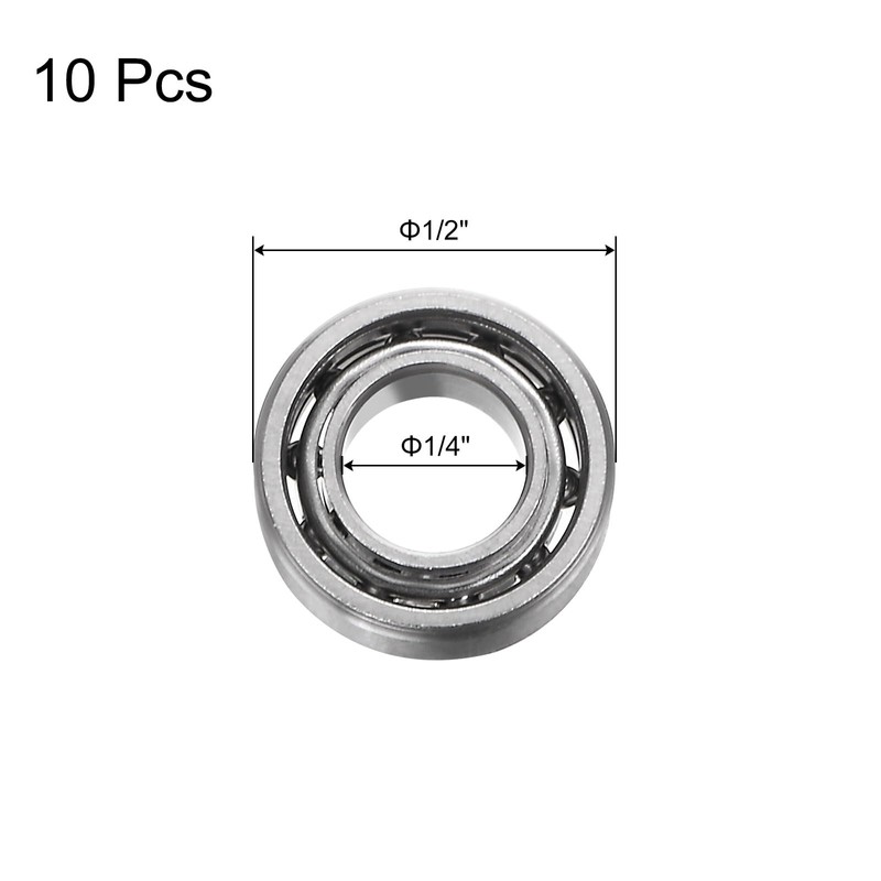 sourcing map R188 Deep Groove Ball Bearings 1/4" x 1/2"