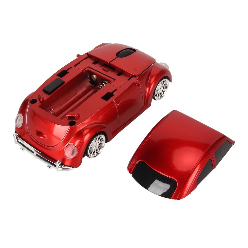 Wireless Mouse Red Sports Car Style 2.4GHz USB Receiver 1600DPI