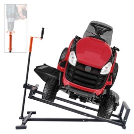 VEVOR VEVOR Ride on Lawn Mower Lift Jack, 880 Lbs Weight Capacity, Telescopic Maintenance Jack with Crank Handle & Power Tool Handle, Foldable Lawn Tractor Lifter for Lawn Mowers and Garden Tractors, Black