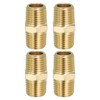 PATIKIL Solid Brass Hex Nipple Pipe Fitting Thread Adapter, 5