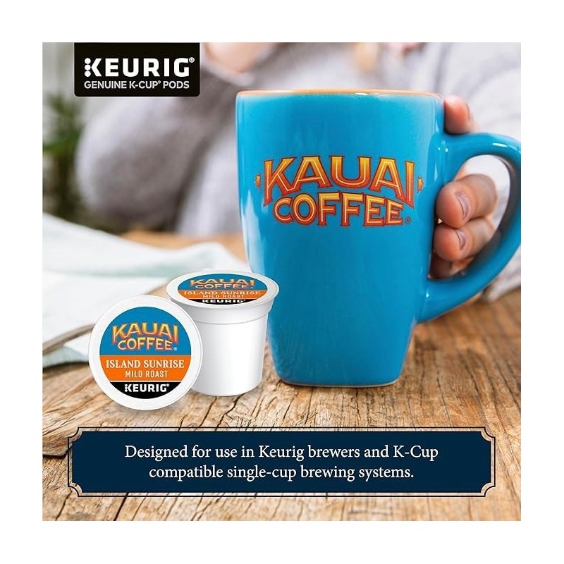 Kauai Coffee Island Sunrise Mild Roast - Compatible with Keurig