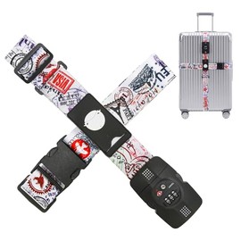 Travelkin - Correas cruzadas para equipaje aprobadas por la TSA, cinturones ajustables para veliz de viaje de 18 a 32 pulgadas, Viaje con bloqueo TSA