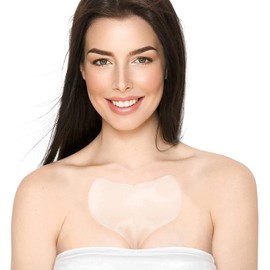 Bluemega Pegatinas de pecho 5 Pack Almohadillas antiarrugas para el pecho - Parches antiarrugas de silicona para suavizar las arrugas - Parches antiarrugas de silicona reutilizables durante la noche