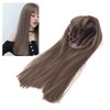 Women Light Brown Wig with Bangs Long Straight Synthetic Realistic