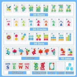 162 Azulejos American Mahjong - Juego de azulejos y bolsa de almacenamiento