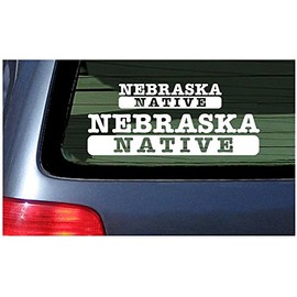 Nebraska Native - White Letters Vinyl Sticker Window Decal