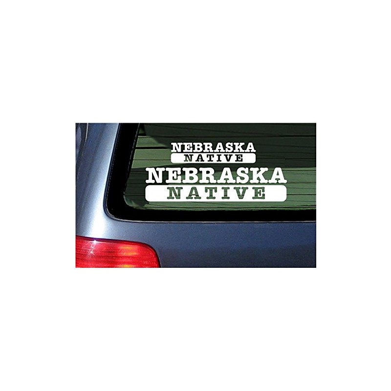 Nebraska Native - White Letters Vinyl Sticker Window Decal