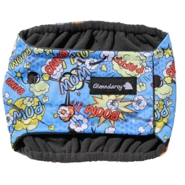 Glenndarcy Male Dog Belly Band - Urine Incontinence (Medium Long Band & 2 Washable pads, Kaboom)