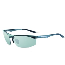 FEISEDY B1221 Men's Sunglasses, UV Protection, Sports Sunglasses, Polarized Glasses, Driving, Golf, Driving, Lightweight Design, UV Protection, Comfortable Fit, Light Gray Dimmable Lens