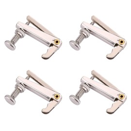 TUOREN 8Pcs/Set Violin Fine Tuner String Adjuster Metal Fine Tuner Violin Parts for 3/4-4/4 Violin (Silver)