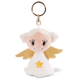 Nici Key ring Guardian Angel 'GOOD LUCK' 9cm with star, White/Red