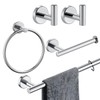 JQK Bathroom Hardware Set Polished Steel, 5-Piece Bath Accessories Set