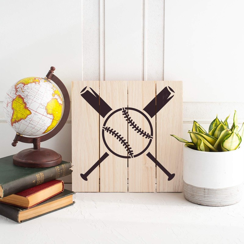 Baseball and Bats Stencil Template for Walls and Crafts -