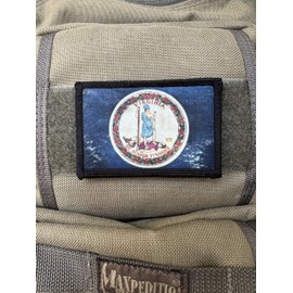 Distressed Virginia State Flag Morale Patch -Made in The USA!- Funny Cat Patch. Perfect for Your Tactical Gear, Plate Carrier, Operator Cap, Rucksack or Backpack.