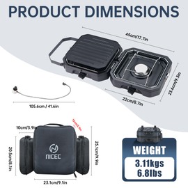 Nice C Camping Stove, Camping Stove Propane, 2 Burner Propane Camping Stove with Grill, Camp Stove, Portable Stove, 16,000 BTU Camp Stove with 2 Burner, Grill & Carry Bag for Camping