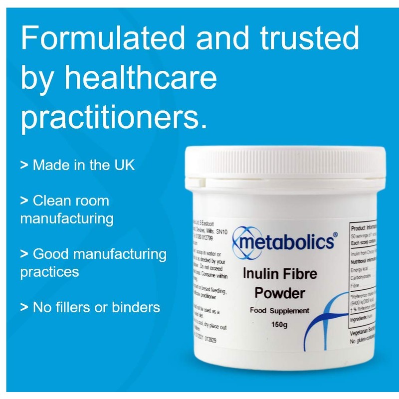 Inulin Fibre Powder- 150g Pot- from Chicory Root with No