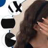 XYTAHDM Pack of 3 Velvet Headbands Women's Black, Solid, Simple
