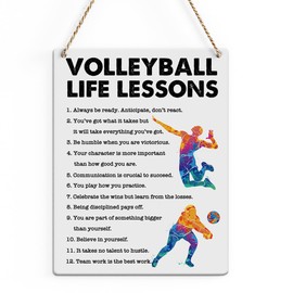Inspirational Rustic Volleyball Gifts Wall Decorations Motivational Volleyball Coach Gift Farmhouse Wall Hanging Decor Positive Volleyball Team Gifts Decorative Wood Plaque for Home Office Bedroom