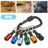 Hex Shank Screwdriver Bits Holder,6pcs Keychain Lightweight Portable Drill Bit