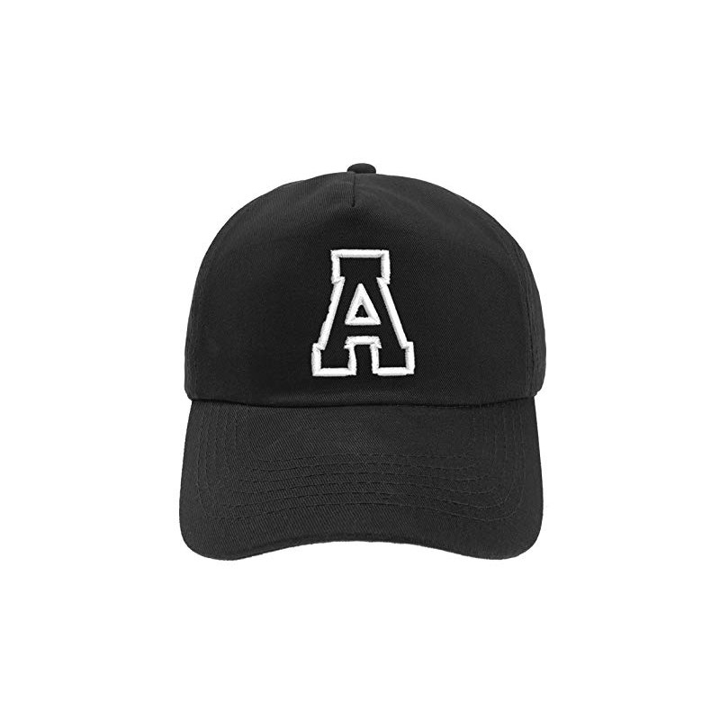 Unisex Boys Girls Baseball Cap Black Hat Kids Cap Alphabet