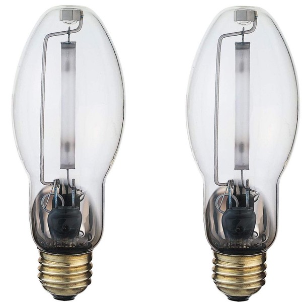 GoodBulb 70-Watt High Pressure Sodium HID Light Bulb | E26 Base ED17 ANSI Code S62 | 2000K Warm White Color | Clear Finish | 24000 Life Hours (Pack of 2 Bulbs)