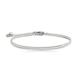 Made by Nami Stainless Steel Cuban Link Bracelet for Women - Minimalist Cuban Chain Bracelet - Silver Chain Bracelet for Women