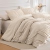 Lady Ann Queen Comforter Set - Wheat Ruched Boho Bedding