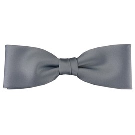 TigerTie Pre-Tied Slim Bow Tie Plain + Box, silver