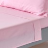 HOMESCAPES Perkal Bettlaken ohne Gummizug rosa 178x255 cm, Baumwoll-Betttuch ohne