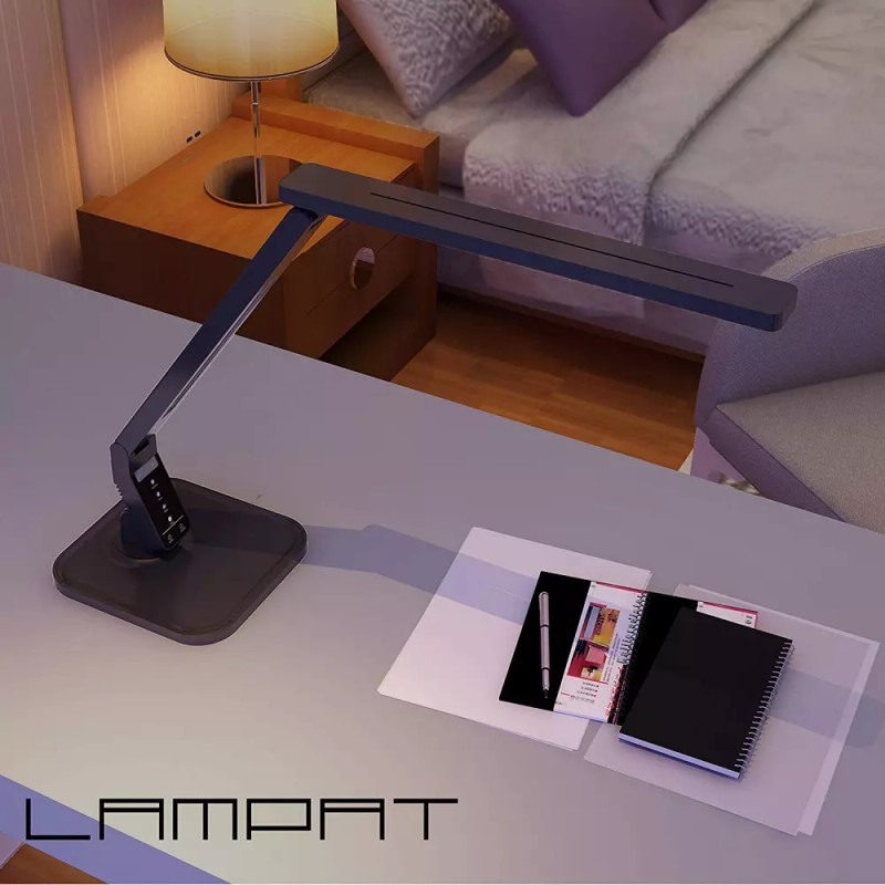 Lampat LED Desk Lamp, Dimmable Table Black, 4 Lighting Modes,