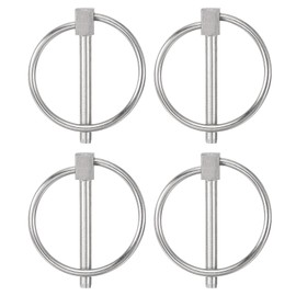 sourcing map 4Pcs 0.16" x 1.38" Tractor Pins 304 Stainless Steel Linch Pin Assortment Kit with Ring for Trailers, Farm Tractors, Trucks, Lawn Mowers, Silver