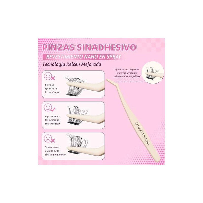 100 Piezas Set de Pinzas Para Pestañas Postizas Autoadhesivas,Las Pestañas