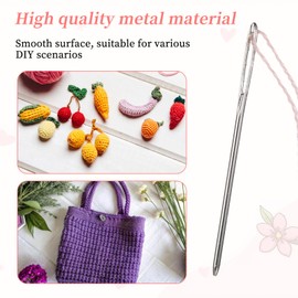 15 Pcs Large-Eye BluntTip Needles and 1 Pcs Wooden Box Stainless Steel Yarn Needle 3 Sizes Needlepoint Needles Tapestry Needle for Crochet Darning Embroidery Projects