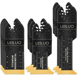 LEILUO 10 Pcs Titanium Oscillating Multitool Blades for Wood and Nails Compatible with DeWalt Makita Ryobi and More