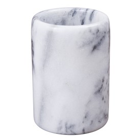 Creative Home Natural Marble SPA Collection Tumbler Toothbrush Holder Makeup Brush Holder Bathroom Countertop Organizer, 3.3" Diam. x 4.5" H, Off-White