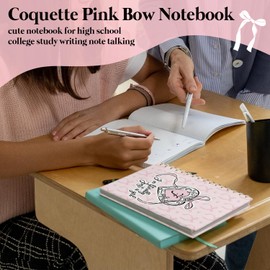 WXHUM Coquette Pink Bow Initial Letter F Journal Notebook for Teen Girls, Pink Journaling Notebooks for Women, Peronalized Notebooks for Girls, Cute Spiral Notebook, 5.5x8.3