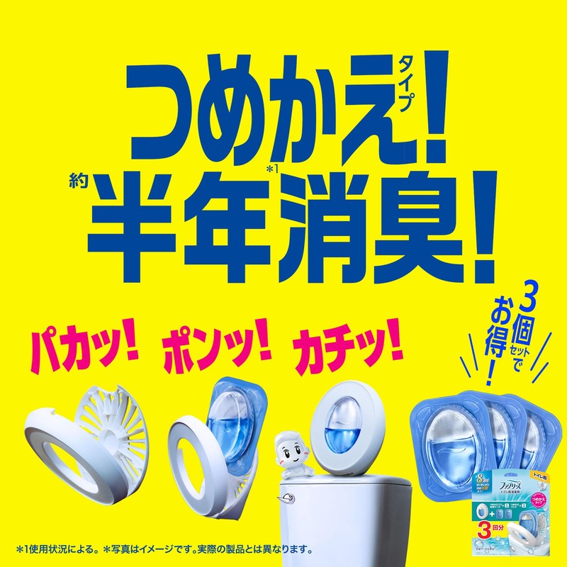 Febreze Deodorizing Air Freshener for Toilets, Blue Soap Refill Main