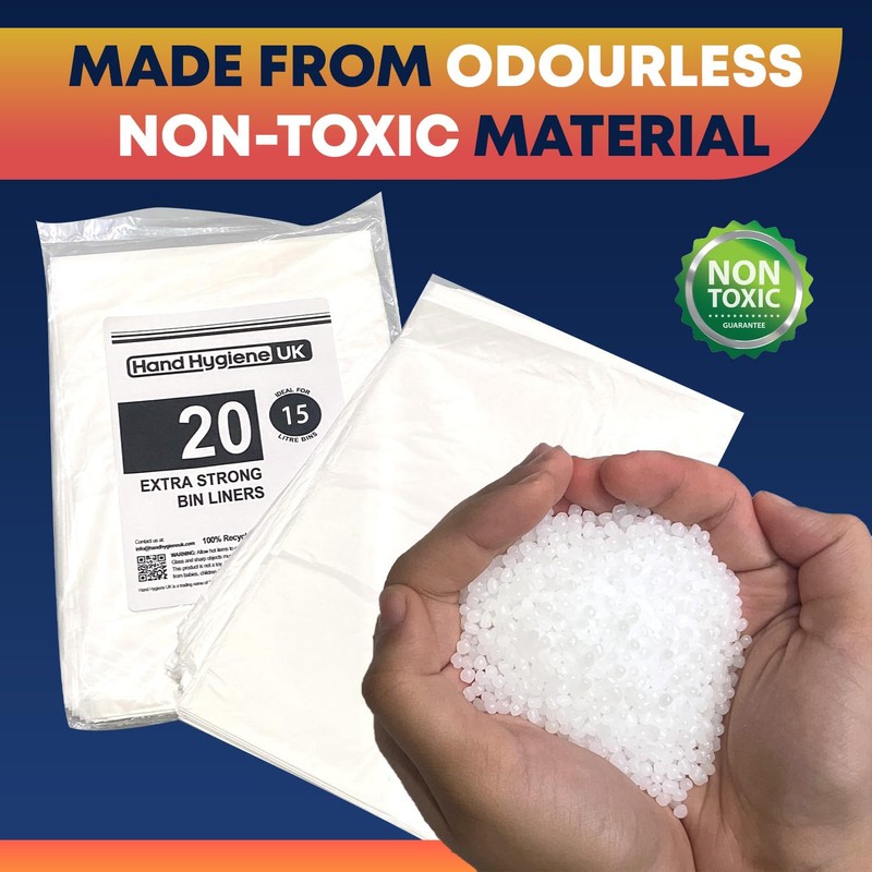 15L Bin Liners Extra Strong Dustbin Waste Bags For Round,
