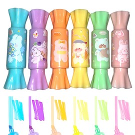 XOXVURI Pack of 12 Mini Highlighter Candy Textliner Pens for Children Students Funny Pens Stationery Cute Kawaii Highlighter Marker for Gifts Party Birthday School Party Bag Fillings