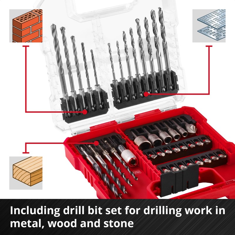 Original Einhell L-Case 40-Piece bit and Drill Set (25 Mm