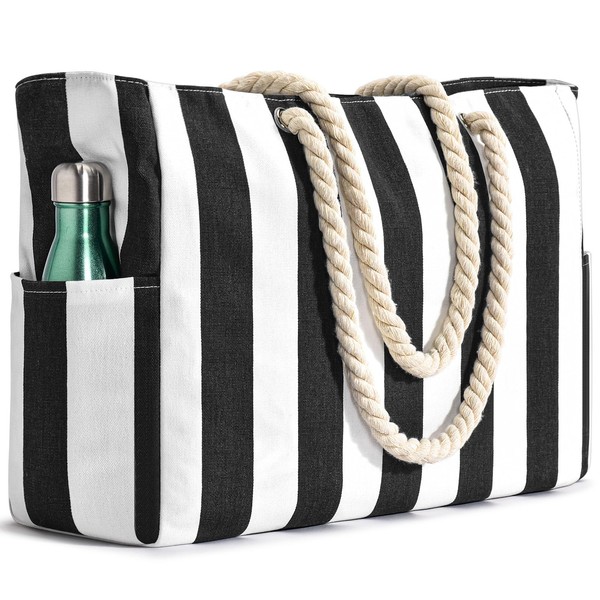 oscaurt Beach Bag Waterproof Tote Bag with Secure Zipper Lightweight