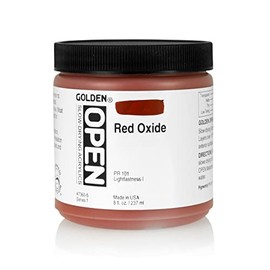 Golden OPEN Acrylic Colors red oxide 8 oz. jar