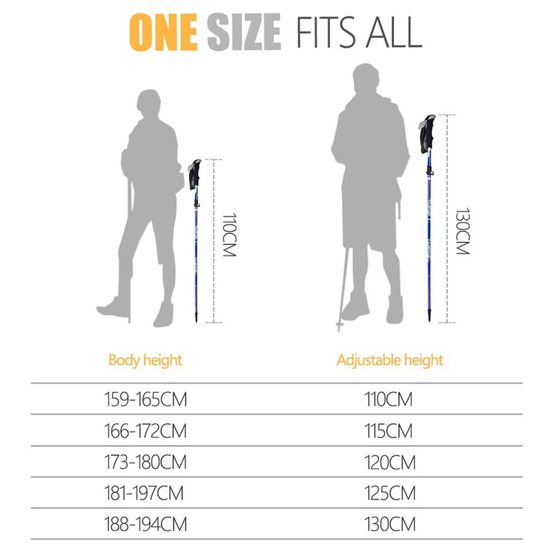 Covacure Trekking Poles Collapsible Hiking Poles - Aluminum Alloy 7075