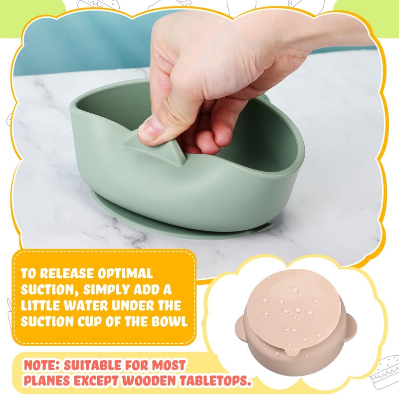 Nuogo 6 Pcs Stainless Steel Baby Bowls with Removable Silicone