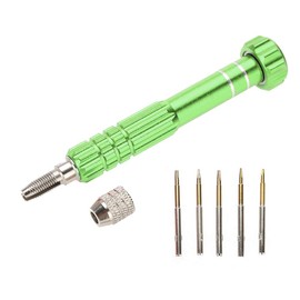 Precision Screwdriver Set, Screwdriver Handle With 5 Bits Repair Opening Tool Kit for Laptop,, Cell Phone,Glasses,Watch, Electronic Toys and Other Electronics Devices (Green)