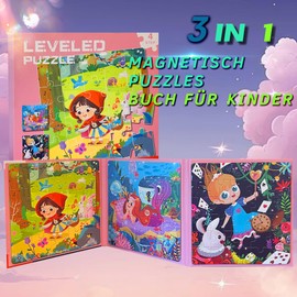 LUMIN TUTU Magnetic Puzzle from 3 Years, 20/25/30 Pieces Children's Puzzle 2 in 1 Magnetic Puzzle & Magnetic Game from 2 3 4 5 Years, Travel Games, Educational Toy and Small Gifts for Children (Fairy