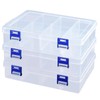 Fahibin Pack of 3 Compartments Storage Box, 8 Compartments, Plastic