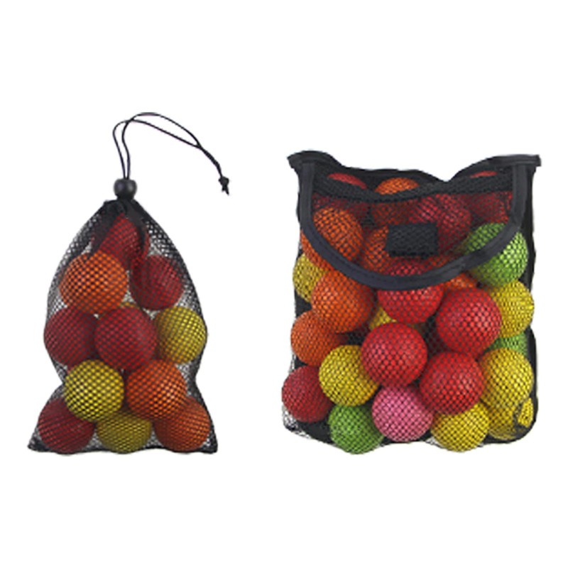 HOOLRZI Portable Golf Mesh Bag Golf Ball Drawstring Bag Large