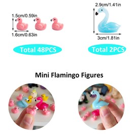 Purple Star Mini Flamingos 50 Pack Tiny Ducks Flamingos Little Flamingos Plastic Mini Resin Animals Figures Miniature Flamingos Figurines for Fairy Garden Accessories Statues Easter Gifts Pink