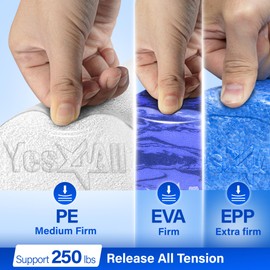 Yes4All Medium Firm Half Foam Rollers for Post-Workout Relaxation, 12/18/24/36 inch PE Foam Roll for Back Massage & Yoga Exercise